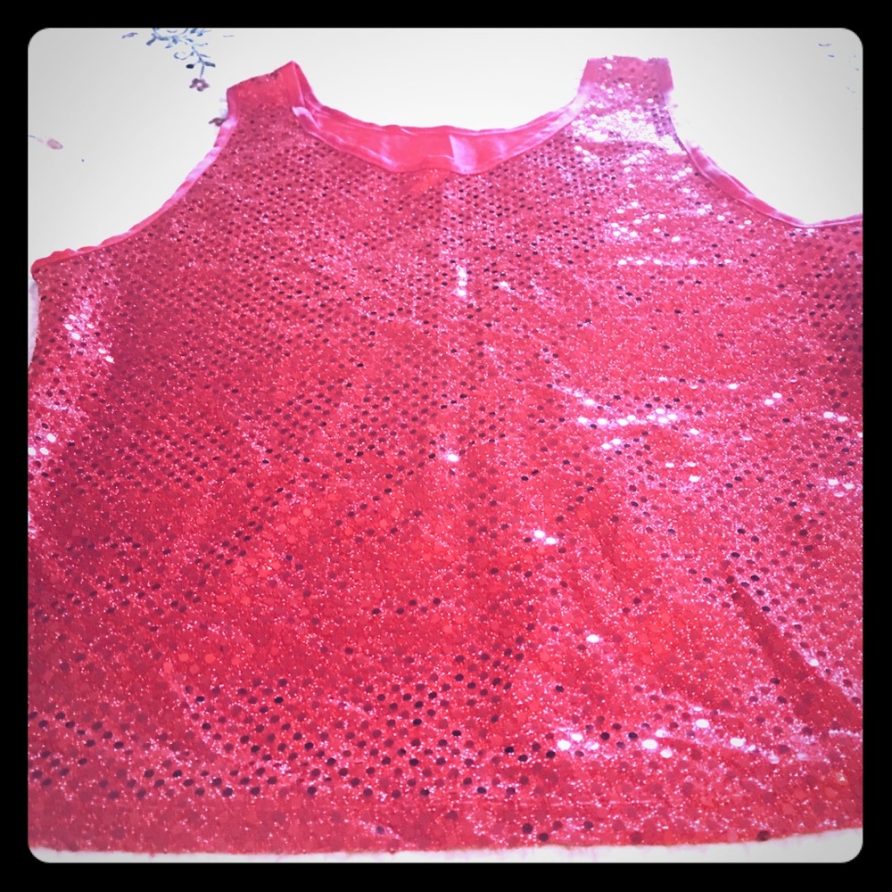 NWOT RED SPARKLY TANK